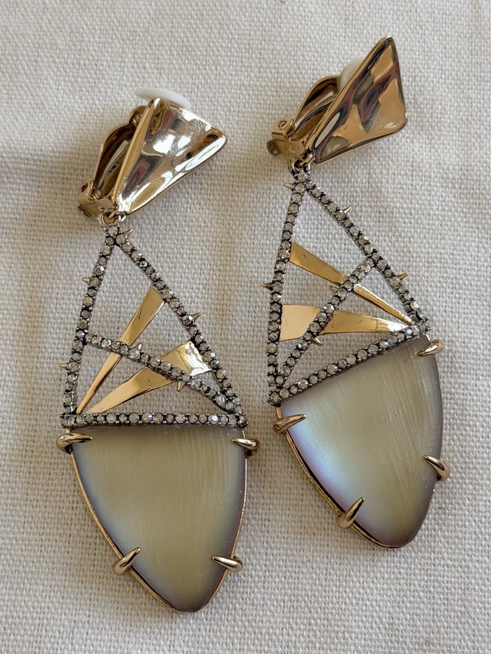 LIKE NEW. Alexis Bittar Crystal Drop Clip Earrings